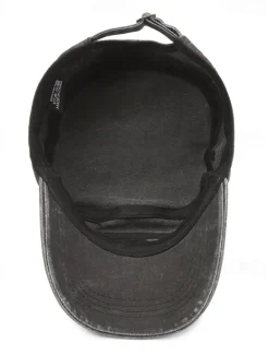 OUKU Men's Flat Cap Baseball Cap Military Cap Cadet Hat Black Brown Polyester / Cotton Blend Vintage Fashion Casual Street Daily Plain Adjustable Sunscreen Breathable