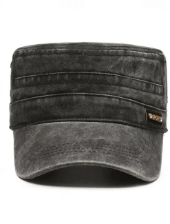 OUKU Men's Flat Cap Baseball Cap Military Cap Cadet Hat Black Brown Polyester / Cotton Blend Vintage Fashion Casual Street Daily Plain Adjustable Sunscreen Breathable