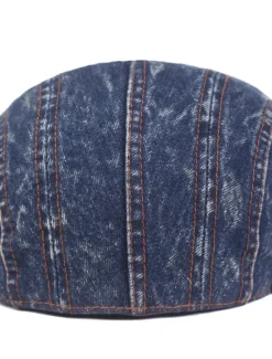 New OUKU Men's Flat Cap Black Blue Denim Streetwear Stylish 1920s Fashion Outdoor Daily Going out Plain Warm