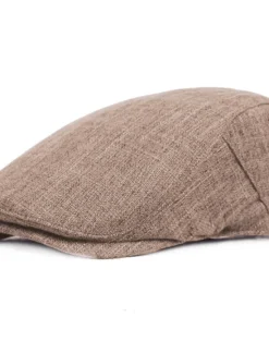 Outlet OUKU Men's Flat Cap Black Brown Cotton and Linen Streetwear Stylish 1920s Fashion Outdoor Daily Going out Plain Warm