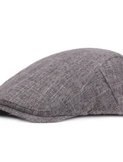 Outlet OUKU Men's Flat Cap Black Brown Cotton and Linen Streetwear Stylish 1920s Fashion Outdoor Daily Going out Plain Warm