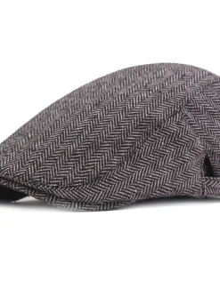 Hot OUKU Men's Flat Cap Black Coffee Cotton Streetwear Stylish 1920s Fashion Outdoor Daily Going out Graphic Prints Warm