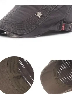 New OUKU Men's Flat Cap Black Navy Blue Cotton Fashion Streetwear Stylish 1920s Fashion Outdoor Daily Going out Letter Warm