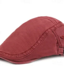 Discount OUKU Men's Flat Cap Black Red Cotton Fashion Streetwear Stylish 1920s Fashion Outdoor Daily Going out Plain Warm