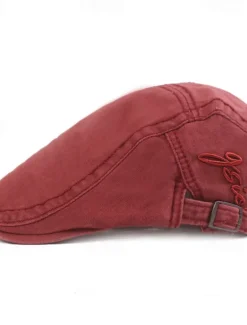 Discount OUKU Men's Flat Cap Black Red Cotton Fashion Streetwear Stylish 1920s Fashion Outdoor Daily Going out Plain Warm