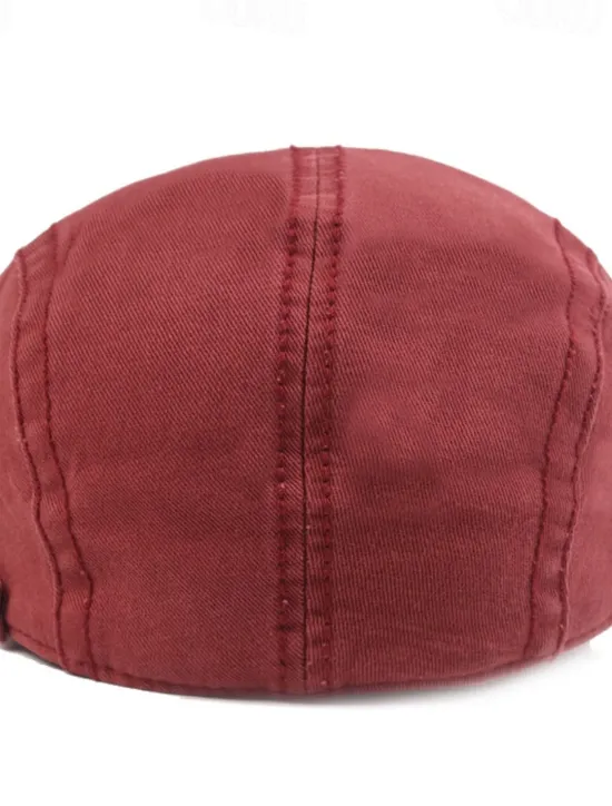 Discount OUKU Men's Flat Cap Black Red Cotton Fashion Streetwear Stylish 1920s Fashion Outdoor Daily Going out Plain Warm