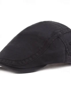 Discount OUKU Men's Flat Cap Black Red Cotton Fashion Streetwear Stylish 1920s Fashion Outdoor Daily Going out Plain Warm