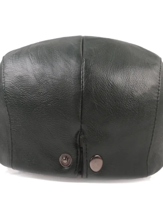 Discount OUKU Men's Flat Cap Black Red Faux Leather Streetwear Stylish 1920s Fashion Outdoor Daily Going out Plain Warm