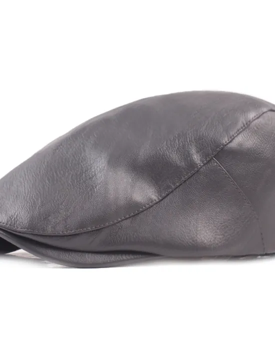 Discount OUKU Men's Flat Cap Black Red Faux Leather Streetwear Stylish 1920s Fashion Outdoor Daily Going out Plain Warm