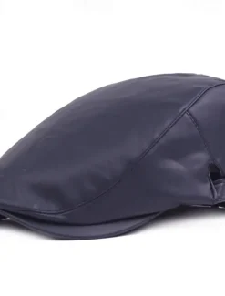 Discount OUKU Men's Flat Cap Black Red leatherette Streetwear Stylish 1920s Fashion Outdoor Daily Going out Plain Warm