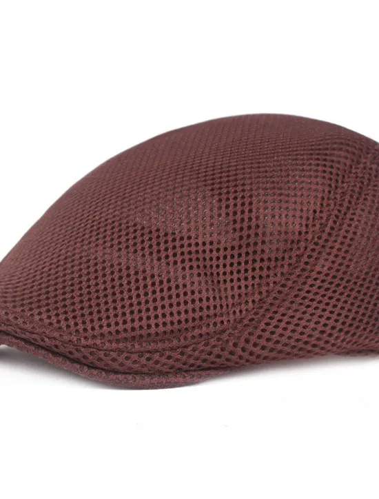 Discount OUKU Men's Flat Cap Black White Cotton Mesh Streetwear Stylish 1920s Fashion Outdoor Daily Going out Plain Breathability