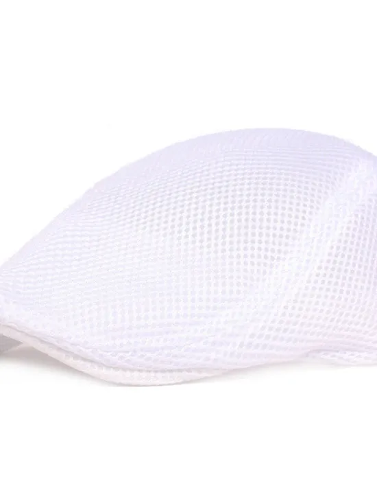 Discount OUKU Men's Flat Cap Black White Cotton Mesh Streetwear Stylish 1920s Fashion Outdoor Daily Going out Plain Breathability