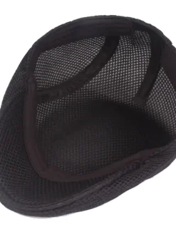 Discount OUKU Men's Flat Cap Black White Cotton Mesh Streetwear Stylish 1920s Fashion Outdoor Daily Going out Plain Breathability