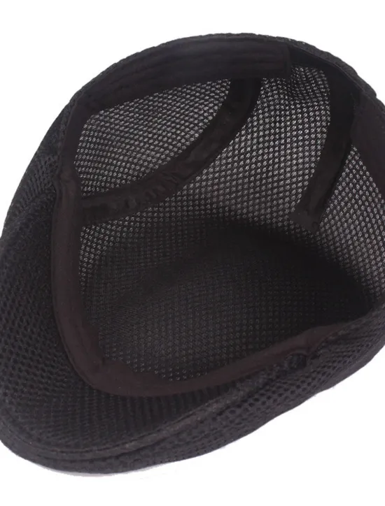 Discount OUKU Men's Flat Cap Black White Cotton Mesh Streetwear Stylish 1920s Fashion Outdoor Daily Going out Plain Breathability