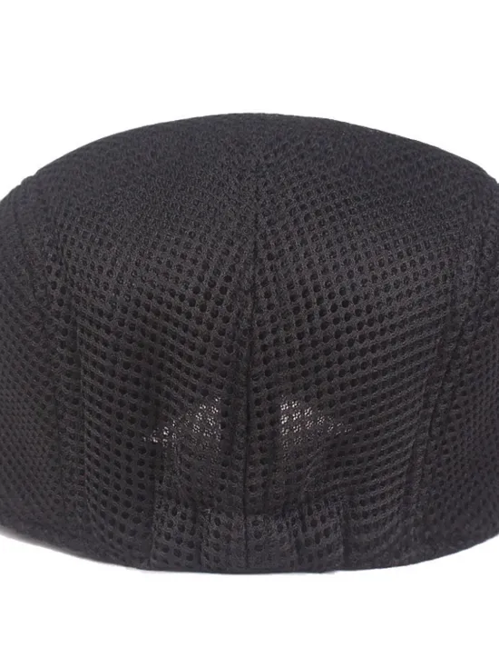 Discount OUKU Men's Flat Cap Black White Cotton Mesh Streetwear Stylish 1920s Fashion Outdoor Daily Going out Plain Breathability