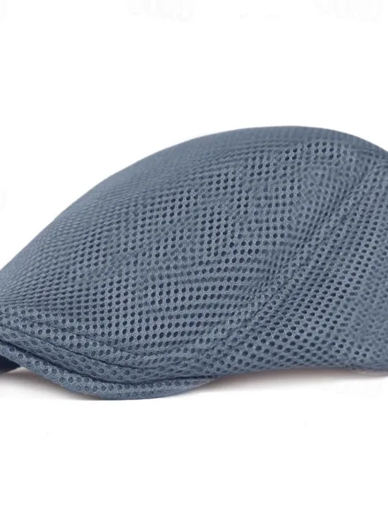 Discount OUKU Men's Flat Cap Black White Cotton Mesh Streetwear Stylish 1920s Fashion Outdoor Daily Going out Plain Breathability