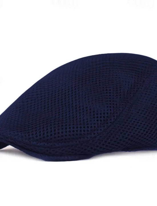 Discount OUKU Men's Flat Cap Black White Cotton Mesh Streetwear Stylish 1920s Fashion Outdoor Daily Going out Plain Breathability