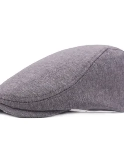 Hot OUKU Men's Flat Cap Black White Cotton Streetwear Stylish 1920s Fashion Outdoor Daily Going out Plain Sunscreen