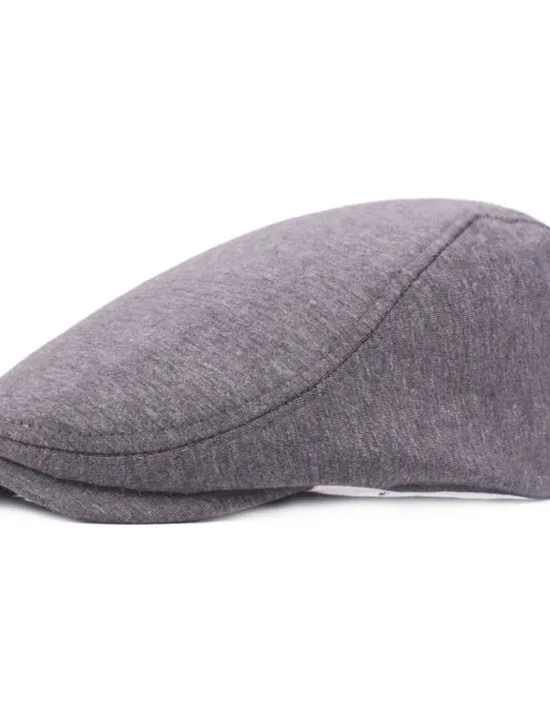 Hot OUKU Men's Flat Cap Black White Cotton Streetwear Stylish 1920s Fashion Outdoor Daily Going out Plain Sunscreen