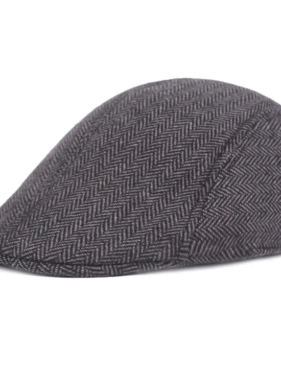 Hot OUKU Men's Flat Cap Light Grey Dark Gray Cotton Streetwear Stylish 1920s Fashion Outdoor Daily Going out Graphic Prints Warm
