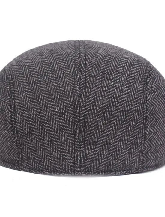 Hot OUKU Men's Flat Cap Light Grey Dark Gray Cotton Streetwear Stylish 1920s Fashion Outdoor Daily Going out Graphic Prints Warm