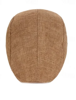Discount OUKU Men's Flat Cap Light Yellow Black Cotton and Linen Streetwear Stylish 1920s Fashion Outdoor Daily Going out Plain Warm