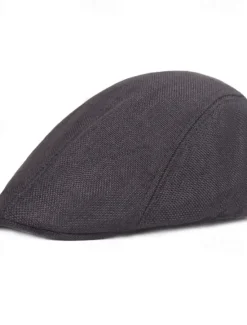 Discount OUKU Men's Flat Cap Light Yellow Black Cotton and Linen Streetwear Stylish 1920s Fashion Outdoor Daily Going out Plain Warm