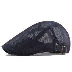 Sale OUKU Men's Flat Cap Newsboy Cap Newsboy Hat Black Deep Blue Polycotton Travel Beach Outdoor Vacation Plain Adjustable Fashion