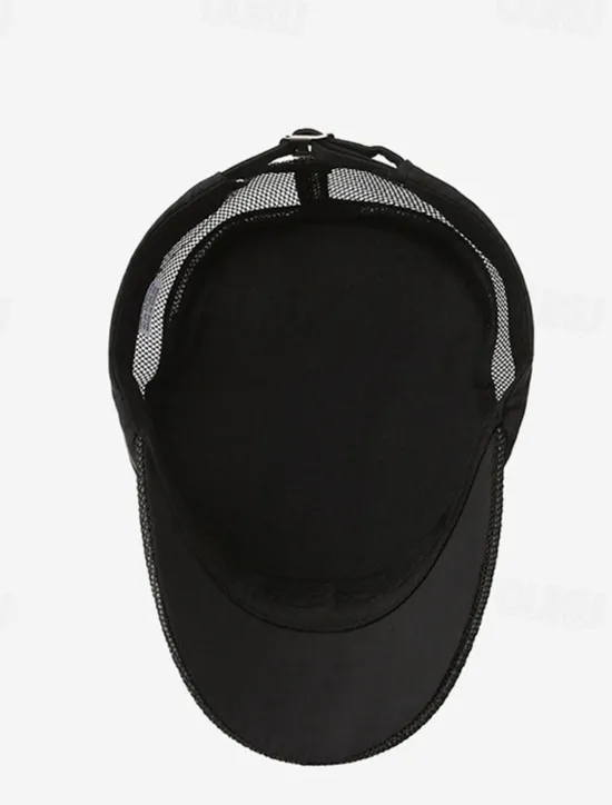 Discount OUKU Men's Flat Cap Sun Hat Trucker Hat Black Deep Blue Polyester Mesh Patchwork Fashion Casual Street Daily Plain Adjustable Sunscreen Breathable