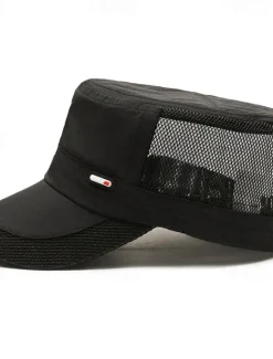 Discount OUKU Men's Flat Cap Sun Hat Trucker Hat Black Deep Blue Polyester Mesh Patchwork Fashion Casual Street Daily Plain Adjustable Sunscreen Breathable
