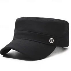 Clearance OUKU Men's Flat Cap Sun Hat Trucker Hat Black Navy Blue Polyester Fashion Casual Street Daily Plain Adjustable Sunscreen Breathable