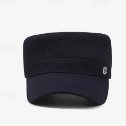 Clearance OUKU Men's Flat Cap Sun Hat Trucker Hat Black Navy Blue Polyester Fashion Casual Street Daily Plain Adjustable Sunscreen Breathable