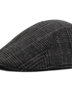 Discount OUKU Men's Flat Cap Tweed Cap Light Grey Dark Gray Cotton Streetwear Stylish 1920s Fashion Outdoor Daily Going out Lattice Warm
