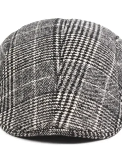 Discount OUKU Men's Flat Cap Tweed Cap Light Grey Dark Gray Cotton Streetwear Stylish 1920s Fashion Outdoor Daily Going out Lattice Warm