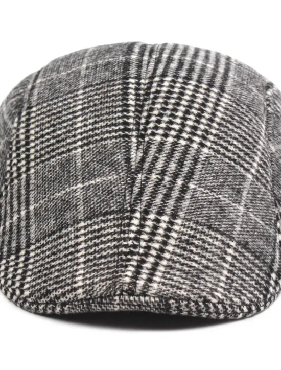 Discount OUKU Men's Flat Cap Tweed Cap Light Grey Dark Gray Cotton Streetwear Stylish 1920s Fashion Outdoor Daily Going out Lattice Warm