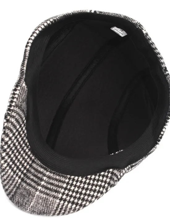 Discount OUKU Men's Flat Cap Tweed Cap Light Grey Dark Gray Cotton Streetwear Stylish 1920s Fashion Outdoor Daily Going out Lattice Warm