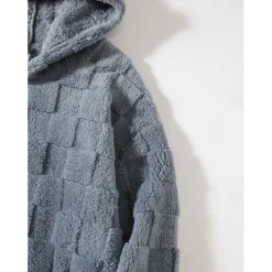 Online OUKU Men's Fleece Hoodie Sherpa Fleece Hoodie Black White Gray Hooded Plain Pocket Sports & Outdoor Daily Holiday Polyester Streetwear Cool Casual Winter Spring & Fall Clothing Apparel Hoodies