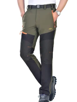 Discount OUKU Men's Fleece Lined Pants Hiking Pants Trousers Softshell Pants Winter Outdoor Thermal Warm Waterproof Windproof Insulated Lightweight Bottoms 5 Zipper Pockets Elastic Waist Pants Skiing Snowboard