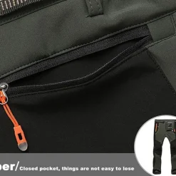 Clearance OUKU Men's Fleece Lined Pants Waterproof Hiking Pants Trousers Softshell Pants Winter Outdoor Thermal Warm Windproof Fleece Lining Pants / Trousers Bottoms Army Green Gray Black Hunting Fishing Climbing