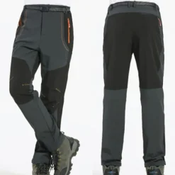 Clearance OUKU Men's Fleece Lined Pants Waterproof Hiking Pants Trousers Softshell Pants Winter Outdoor Thermal Warm Windproof Fleece Lining Pants / Trousers Bottoms Army Green Gray Black Hunting Fishing Climbing