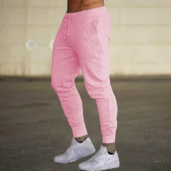 Online OUKU Men's Fleece Pants Sweatpants Joggers Workout Pants Track Pants Pocket Elastic Waist Solid Color Lightweight Casual Daily Trousers Athletic Blackine White