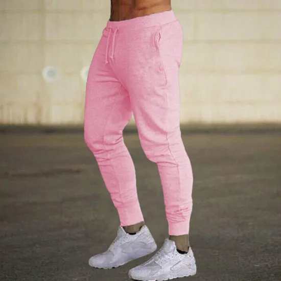 Online OUKU Men's Fleece Pants Sweatpants Joggers Workout Pants Track Pants Pocket Elastic Waist Solid Color Lightweight Casual Daily Trousers Athletic Blackine White