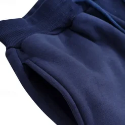 Online OUKU Men's Fleece Pants Sweatpants Joggers Workout Pants Track Pants Pocket Elastic Waist Solid Color Lightweight Casual Daily Trousers Athletic Blackine White