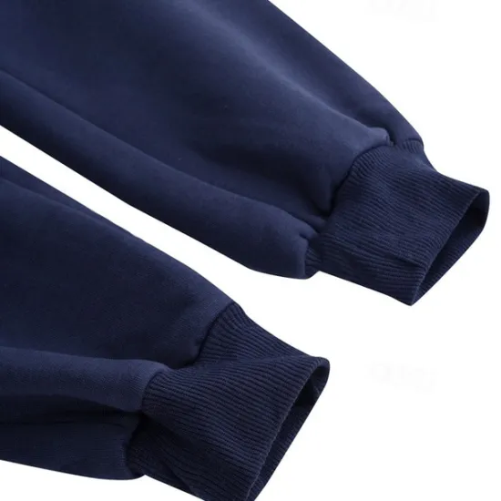 Online OUKU Men's Fleece Pants Sweatpants Joggers Workout Pants Track Pants Pocket Elastic Waist Solid Color Lightweight Casual Daily Trousers Athletic Blackine White