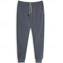 Online OUKU Men's Fleece Pants Sweatpants Joggers Trousers Pocket Plain Comfort Breathable Outdoor Daily Going out Fashion Casual Black Army Green