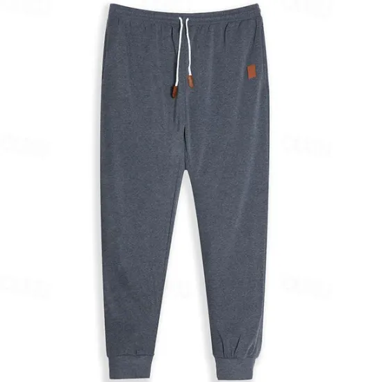 Online OUKU Men's Fleece Pants Sweatpants Joggers Trousers Pocket Plain Comfort Breathable Outdoor Daily Going out Fashion Casual Black Army Green