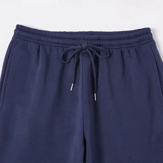 Outlet OUKU Men's Fleece Pants Sweatpants Trousers Straight Leg Sweatpants Drawstring Elastic Waist Baggy Plain Comfort Warm Full Length Outdoor Casual Daily Sports Fashion Black Navy Blue Micro-elastic