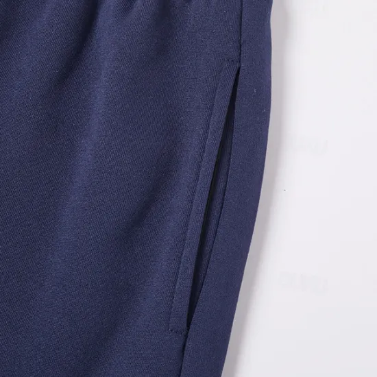 Outlet OUKU Men's Fleece Pants Sweatpants Trousers Straight Leg Sweatpants Drawstring Elastic Waist Baggy Plain Comfort Warm Full Length Outdoor Casual Daily Sports Fashion Black Navy Blue Micro-elastic