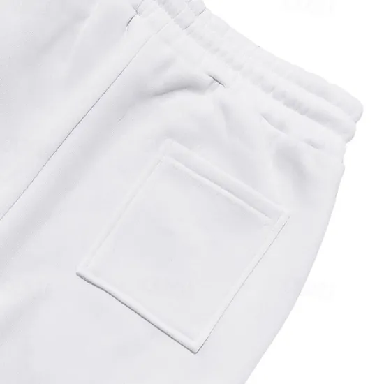 Sale OUKU Men's Fleece Pants Sweatpants Joggers Trousers Cargo Sweatpants Pocket Drawstring Elastic Waist Plain Comfort Warm Sports Outdoor Daily Fashion Casual Black White Micro-elastic