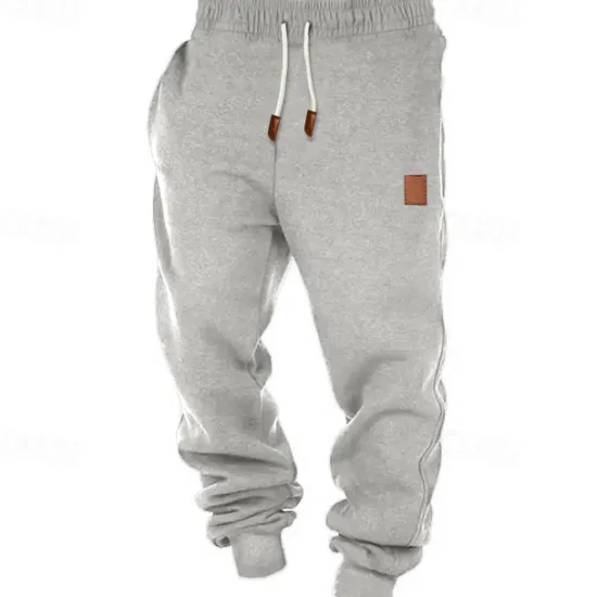OUKU Men's Fleece Pants Sweatpants Joggers Trousers Drawstring Plain Comfort Breathable Outdoor Daily Going out Fashion Casual Black Green